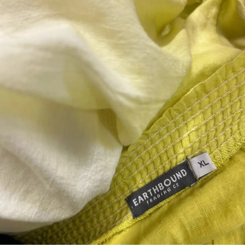Earthbound Trading Co. XL lime green and white ombré maxi dress - Picture 2 of 14